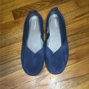 Patagonia Women’s Dark Blue Suede Scrunch-Back Ballet Flats – Size 8.5
